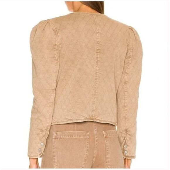 New  Veronica Beard Camilla Quilted Jacket Tan Sierra  XS  Puff Sleeve - Picture 2 of 12